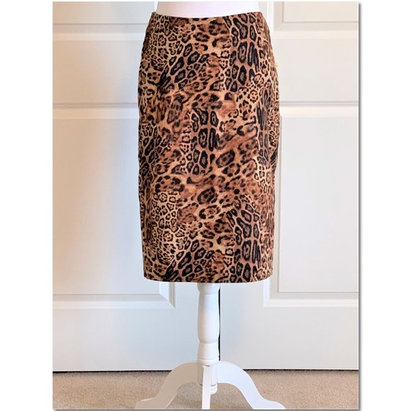 XOXO Leopard Print Pencil Skirt Size 7 EUC - Picture 4 of 10